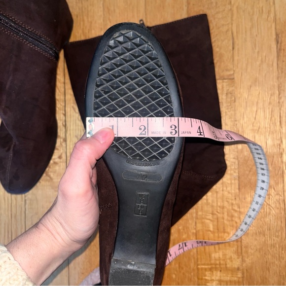 chocolate brown suede knee high Zip boots a2 aerosoles Peter Pan Wmn US 8 - Picture 15 of 16
